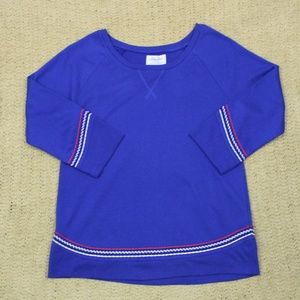 Lucky Lotus Dark Cobalt Blue Long Sleeve Top